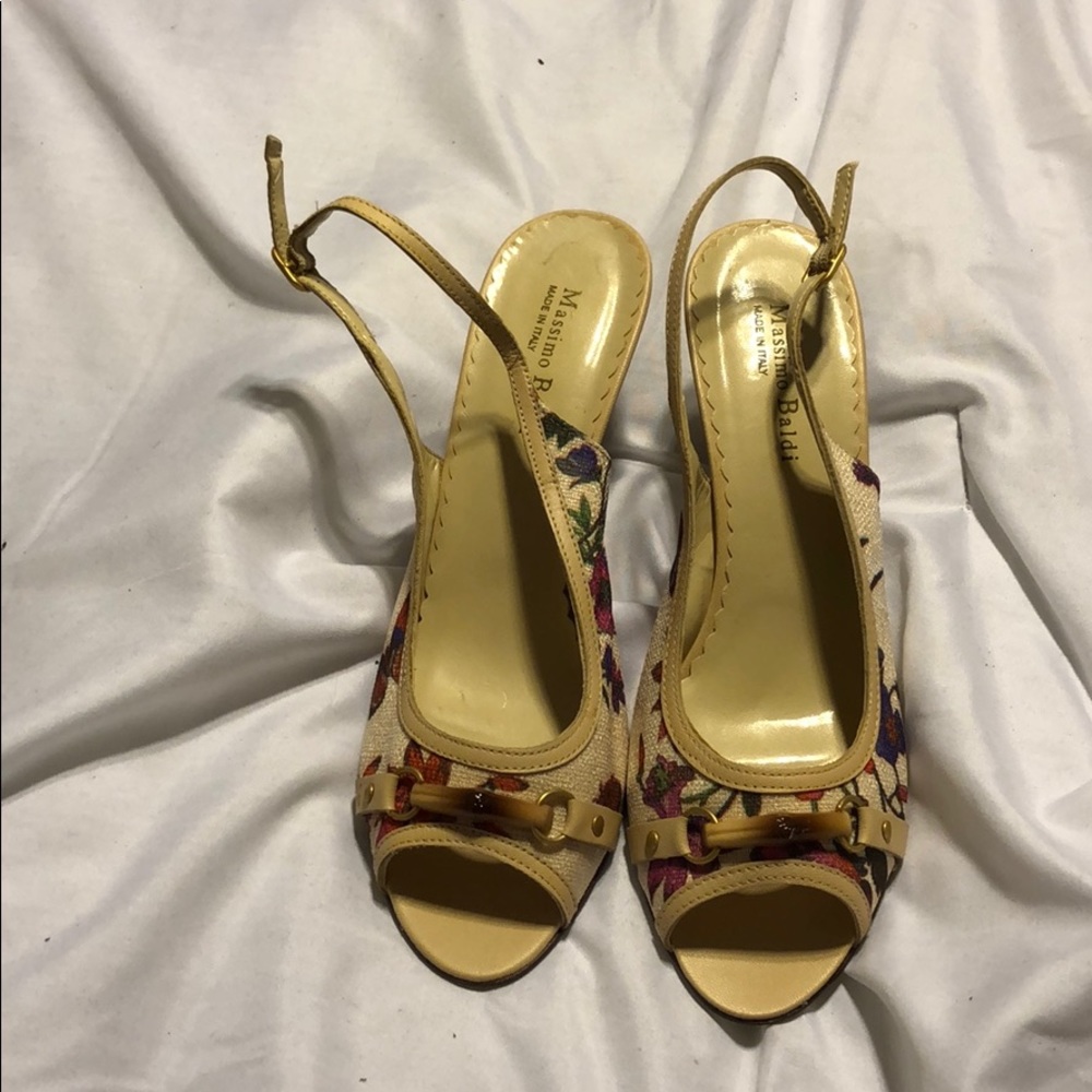Massimo Baldi Open toe sling back heels